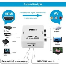 Derwell HDMI to RCA TOS AV Çevirici Dönüştürücü Tüplü TV AV Video Adaptör Full hd 1080 Çevirici Converter