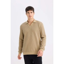 DeFacto Regular Fit Resort Yaka Sweatshirt D7448AX25SP