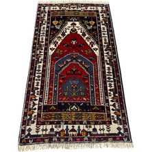 Burak Halı El Dokuma Sıfır Yahyalı Seccade 94 x 160 Kırmızı Kök Boya Namazlık