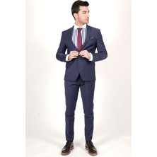 Workman Lacivert Slim Fit Ekstra Dar Kesim Takım Elbise