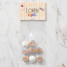 Loren Crafts 8 Li Mavi Bebek Düğme - 695