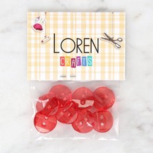 Loren Crafts Kırmızı 8'li Düğme - 3063