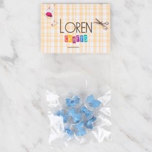 Loren Crafts 8 Li Şeffaf Mavi Kurdele Düğme - 266