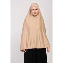 Manolyaşal Pratik Eşarp Standart Beden Peçeli 5xl Sufle - Koyu Bej