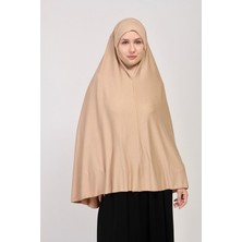 Manolyaşal Pratik Eşarp Standart Beden Peçeli 5xl Sufle - Koyu Bej
