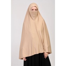 Manolyaşal Pratik Eşarp Standart Beden Peçeli 5xl Sufle - Koyu Bej