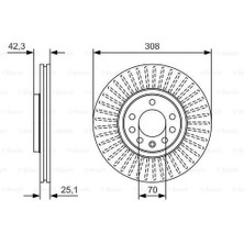 Bosch 0986479W59 Ön Fren Aynası Astra H-Zafira B-Meriva A-B-Corsa D-E-Adam-Astra G-Vectra B 308X25X5DL Havalı 16 Inç 569061