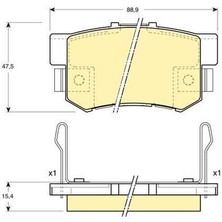 Mga 55307 Balata Fren Arka Honda Accord 90-98-Shuttle 94-04-ROVER-600 90-Suzuki Sx-4 06-Swift 05- 43022SY8A01
