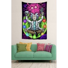 Rick And Morty Desen Mor Kadife Dokulu Kumaş Duvar Örtüsü Modern Tasarım Leke Tutmaz