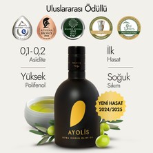 Ayolis Premium Gurme Zeytinyağı 500 Ml Trilye Ödüllü Yüksek Polifenollü Erken Hasat Soğuk Sıkım Natürel Sızma