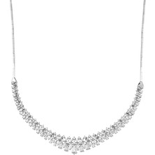 Bilezikci Sarkıt Damlalar Beyaz Altın 14 Ayar Gerdanlık Kolye