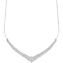 Bilezikci Lilyum Beyaz Altın Işıltılı 14 Ayar Gerdanlık