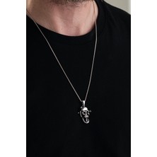 TMT Silver 925 Ayar Gümüş Kuru Kafa Çivili Model Erkek Kolye