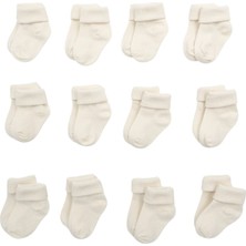 Karamila 12'li Doğal Bambu Bebek Çorap / Yenidoğan Bebek Çorap