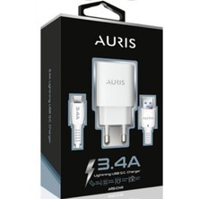 Aurıs 3.4A USB / Lıghtıng ( Iphone ) Hızlı Telefon Şarj Seti