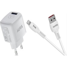 Aurıs 3.4A USB / Lıghtıng ( Iphone ) Hızlı Telefon Şarj Seti
