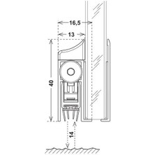 Dizaynaks Cam Glass Kapı Altı Giyotin 1230 mm