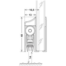 Dizaynaks Cam Glass Kapı Altı Giyotin 1130 mm