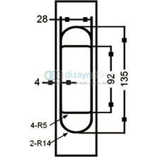 Dizaynaks Soho 3 D Gizli Gömme Ayarlı Kapı Menteşesi Mat Krom 135*28 mm