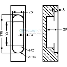 Dizaynaks Soho 3 D Gizli Gömme Ayarlı Kapı Menteşesi Mat Krom 135*28 mm