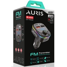 Aurıs Çakmaklığı Takılan 2 USB + 1 Type-C Girişli Aux Jaklı Mp3 Çalar Fm Adaptör Ü ( Transmıtter )