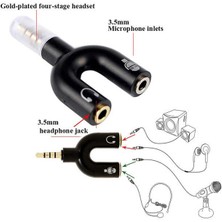 Koodmax 2 Adet - Kulaklık Mikrofon Birleştirici Adaptör 3.5mm Ayırıcı Aparat