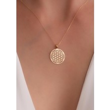 Bayar Gold 14 Ayar Altın Yaşam Çiçeği Kolye 1,7cm