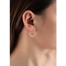 Bayar Gold 14 Ayar Altın Orta Boy Deniz Atı Halka Küpe 1.8 cm