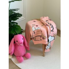 Pembe Snoopy Sonbahar Sırt Baskılı Eşofman Takımı