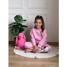 Pembe Snoopy Sonbahar Sırt Baskılı Eşofman Takımı
