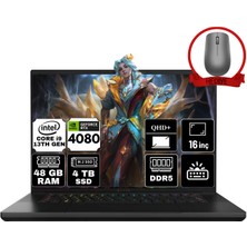 Razer Blade 16 Intel Core I9-13950HX 48GB 4tb SSD RTX4080 Freedos 16'' Qhd+ Taşınabilir Gaming Bilgisayar RZ-0483TEH3-R3E1-B-A13 & Anzar Mouse