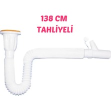 Givy Uzun Körüklü Lavabo Sifonu 140CM L07  (Tahliyeli)