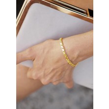 Bayar Gold 14 Ayar Altın Orta Kalın Pullu Halep Bileklik