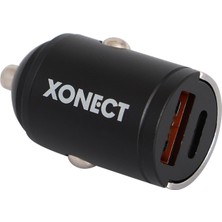 Xonect - Araç Şarj Cihazı USB ve Type-C Çıkışlı 30W Hızlı Şarj Adaptörü