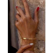 14 Ayar Altın Zarif Grek Kelepçe