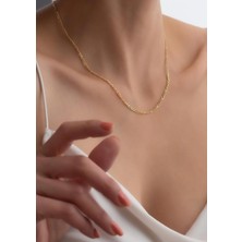Bayar Gold 14 Ayar Altın Figaro Zincir Kolye