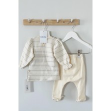 Juniba Kids Lotus Kız Bebek Krem Dantel Yaka Detaylı Sim Ipli 5'li Set