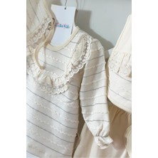 Juniba Kids Lotus Kız Bebek Krem Dantel Yaka Detaylı Sim Ipli 5'li Set