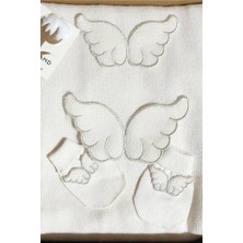 Juniba Kids Angel Kız Bebek Ekru Premium Melek Kanadı Detaylı Triko 6'lı Set