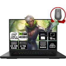 Razer Blade 18 Intel Core I9-13950HX 32GB 2tb SSD RTX4080 Freedos 16'' Qhd Taşınabilir Gaming Bilgisayar RZ09-0484TEH3-R3E1-A2 & Anzar Mouse