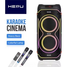 Hepu Hp 102 Taşınabilir Şarjlı Bluetooth Hoparlör 80 Rms 2*10 Inc Woofer