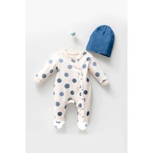 Alex Erkek Bebek Indigo Puantiye Desenli 2'li Tulum Set