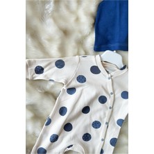 Alex Erkek Bebek Indigo Puantiye Desenli 2'li Tulum Set