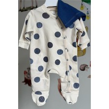 Alex Erkek Bebek Indigo Puantiye Desenli 2'li Tulum Set