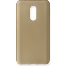 Xiaomi Redmi Note 4x Için Uyumlu Kılıf Yumuaşk Renkli Esnek Premium Rubber Silikon - Gold