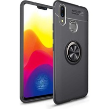 Xiaomi Mi Max 3 Uyumlu Cep Telefonu Için Dönebilen Yüzüklü Standlı Silikon Ravel Kapak