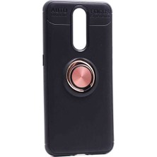 Oppo RX17 Pro Uyumlu Cep Telefonu Için Dönebilen Yüzüklü Standlı Silikon Ravel Kapak