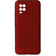 Xiaomi Mi 10 Lite Için Uyumlu Kılıf Yumuaşk Renkli Esnek Premium Rubber Silikon - Bordo
