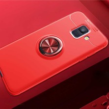 Samsung Galaxy A6 2018 Uyumlu Cep Telefonu Için Dönebilen Yüzüklü Standlı Silikon Ravel Kapak