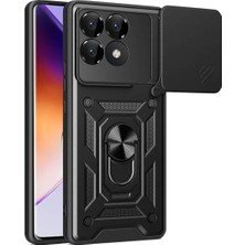 Xiaomi Poco F6 Pro Için Uyumlu Kılıf Magnetik Standlı Kamera Korumalı Sürgülü Vega Kapak